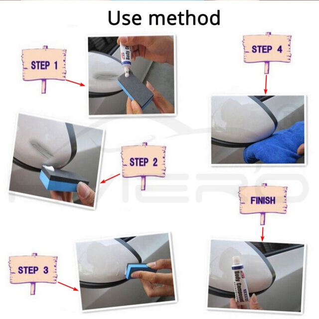 Car Scratch Hiding Polishing Paste with Sponge Automobiles & Motorcycles Car Wash & Maintenance