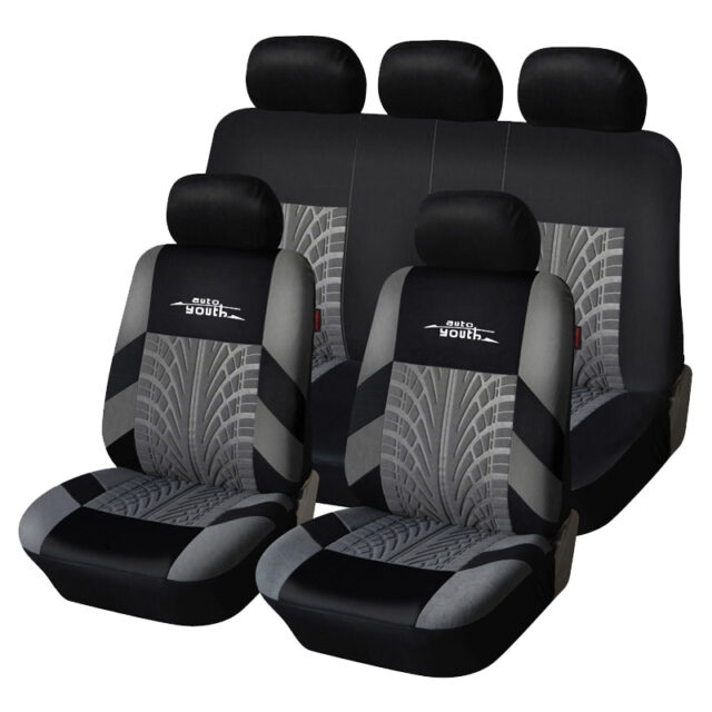 Universal Tire Track Patterned Car Seat Covers Set Automobiles & Motorcycles Interior Accessories