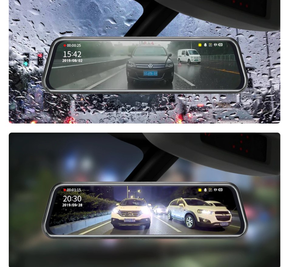 Mirror Design Front and Rear Dash Cameras Set Mirror Design Front and Rear Dash Cameras Set