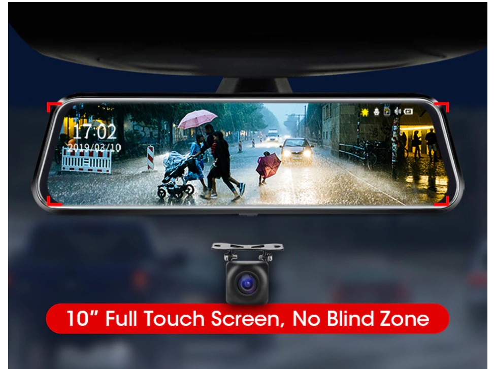 Mirror Design Front and Rear Dash Cameras Set Mirror Design Front and Rear Dash Cameras Set