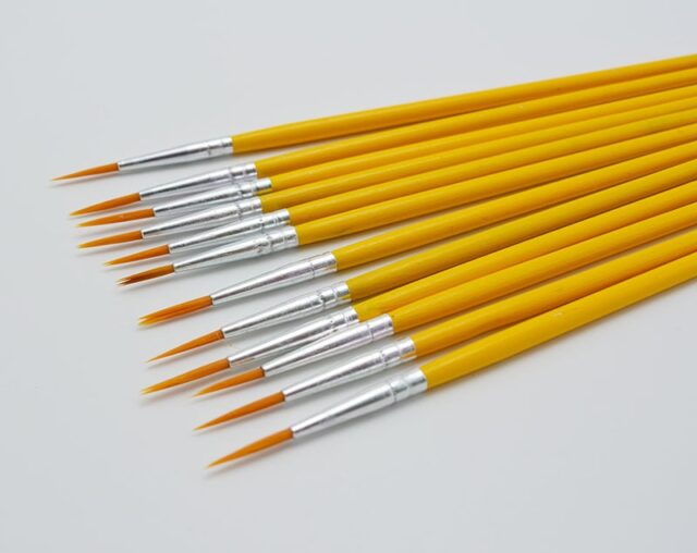 Yellow Design Hook Line Brush 10 Pcs Set Arts, Crafts & Hobbies Brushes Painting