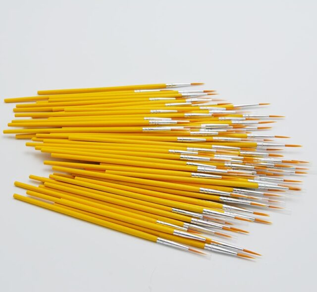 Yellow Design Hook Line Brush 10 Pcs Set Arts, Crafts & Hobbies Brushes Painting