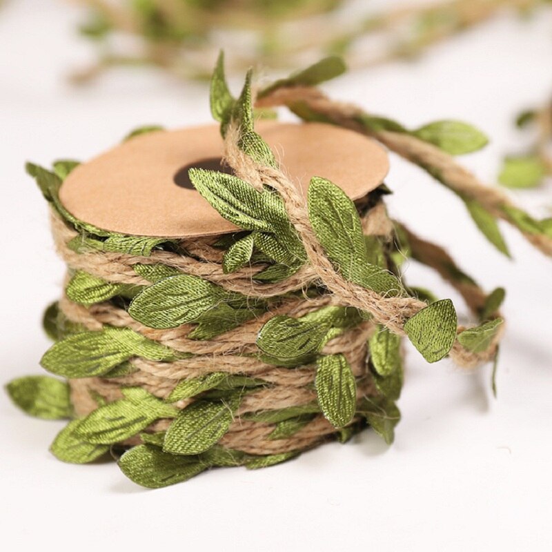 Ribbon with Green Leaves Detailing