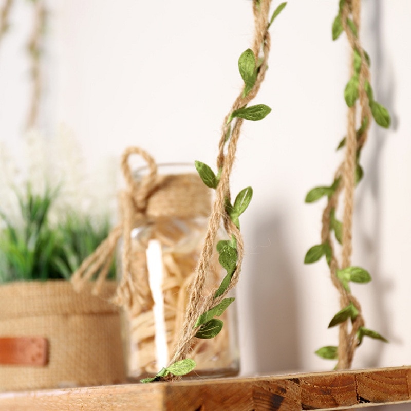 Ribbon with Green Leaves Detailing