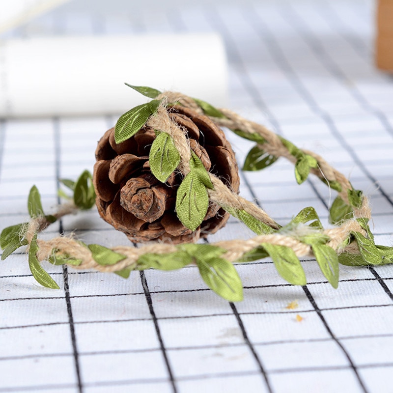 Ribbon with Green Leaves Detailing