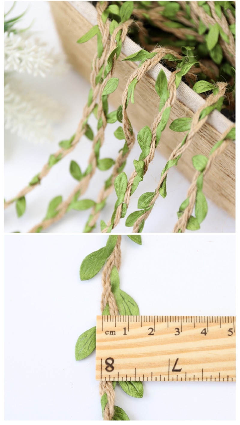 Ribbon with Green Leaves Detailing
