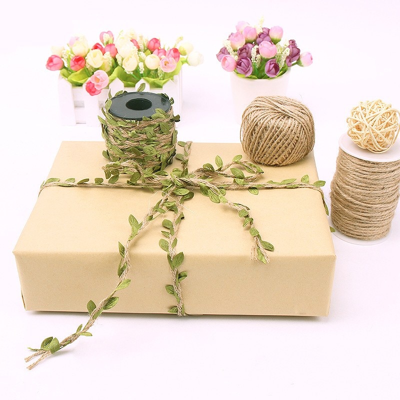 Ribbon with Green Leaves Detailing