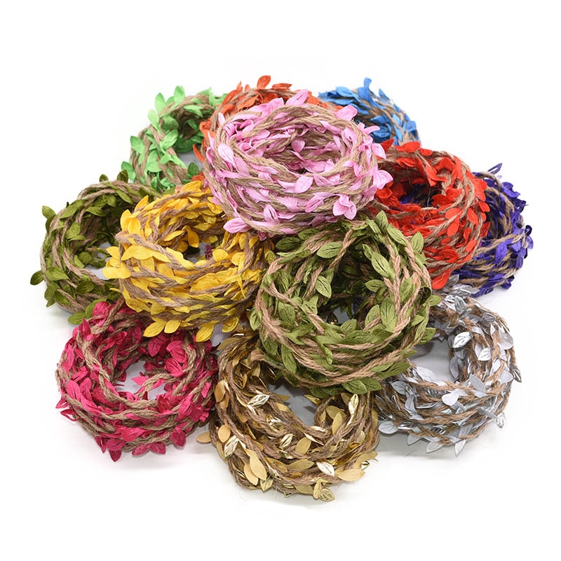 Ribbon with Green Leaves Detailing