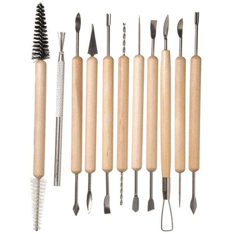 Wooden Handle Clay Sculpting Tools 11 Pcs Kit