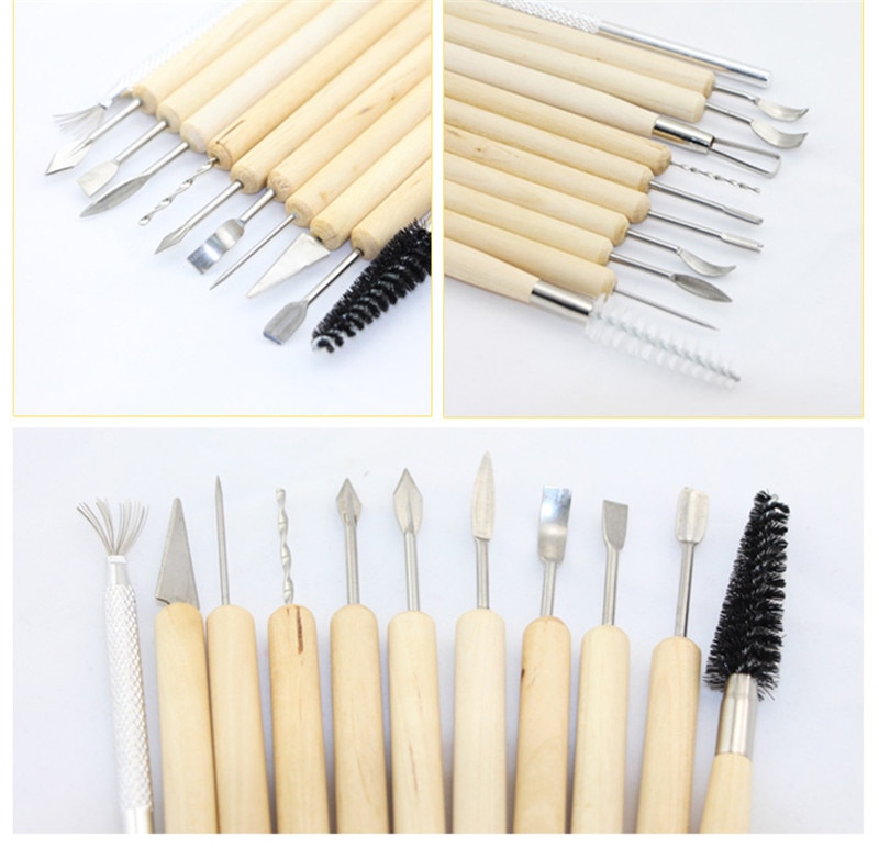 Wooden Handle Clay Sculpting Tools 11 Pcs Kit