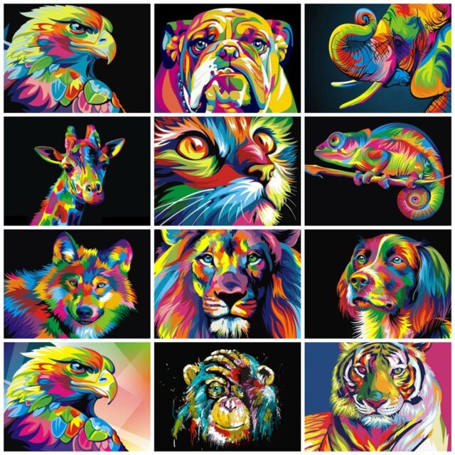 Animals Painting by Numbers Art Sets Arts, Crafts & Hobbies Painting