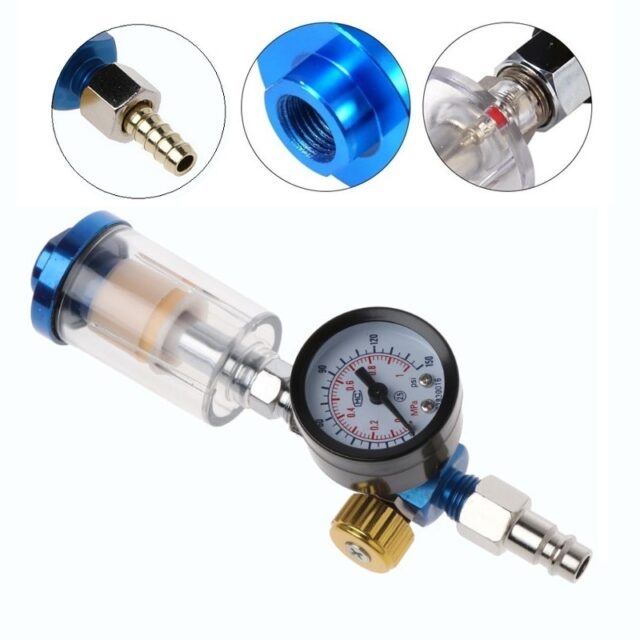 Spray Gun Air Regulator Gauge, In-line Water Trap Filter and Adapter Arts, Crafts & Hobbies Other Painting Supplies Painting