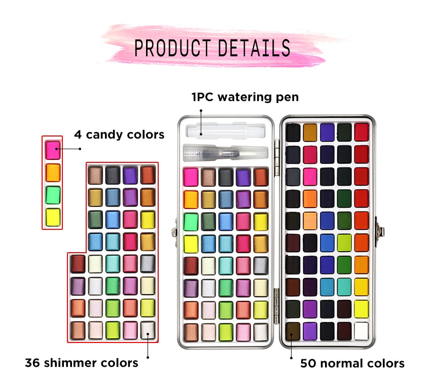 72-90 Color Solid Watercolor Paint