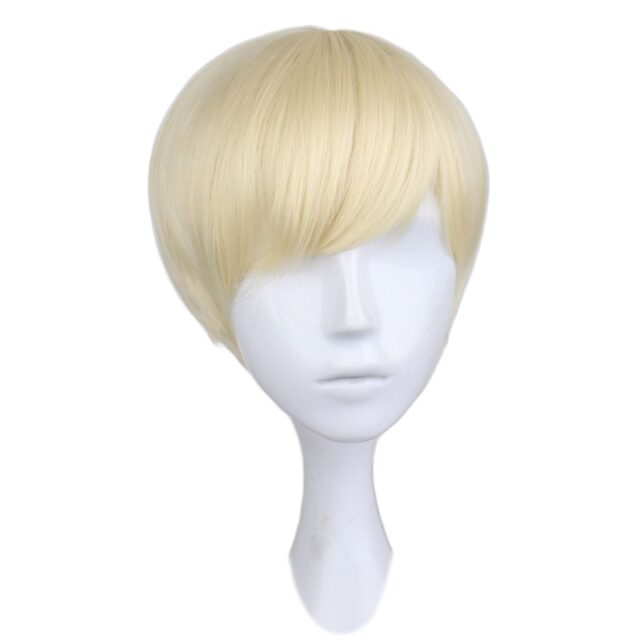 Men’s Short Blonde Straight Hair Cosplay Wig Anime Cosplay