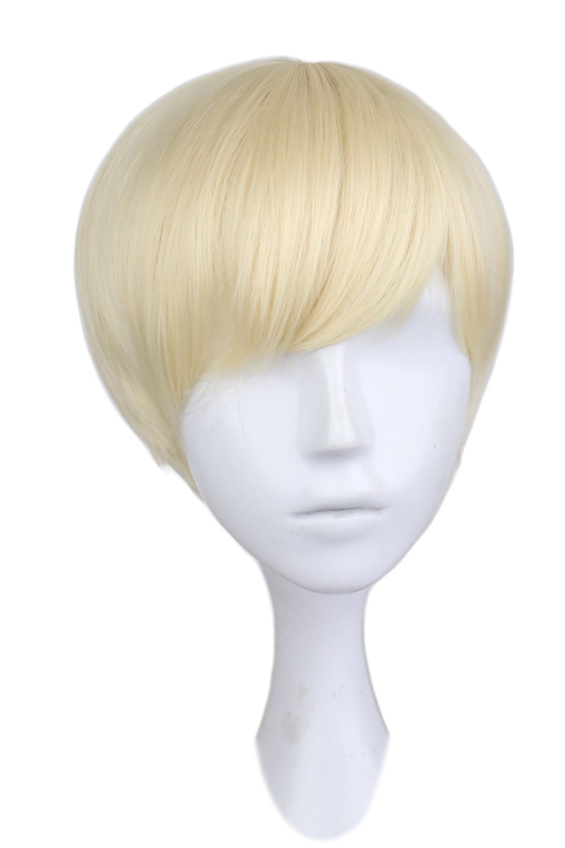 Men's Short Blonde Straight Hair Cosplay Wig