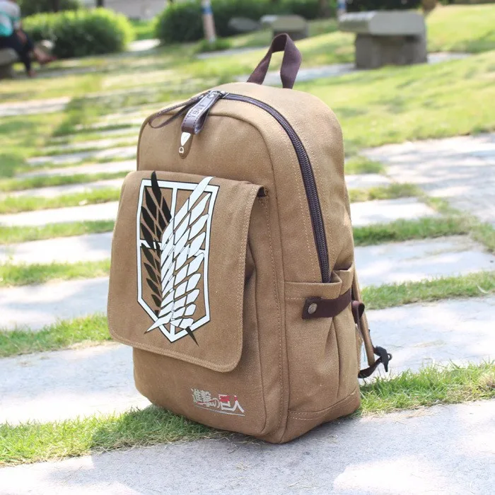 Fashion Anime Attack on Titan Canvas Men's Backpack