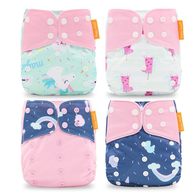 Breathable Washable Cloth Nappies Set with Cute Print Baby & Mother Care Baby Care Nappy Changing