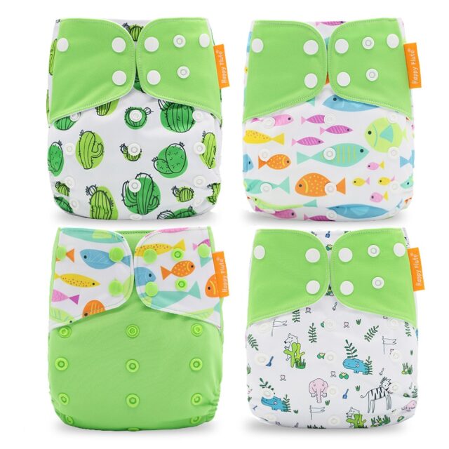 Breathable Washable Cloth Nappies Set with Cute Print Baby & Mother Care Baby Care Nappy Changing