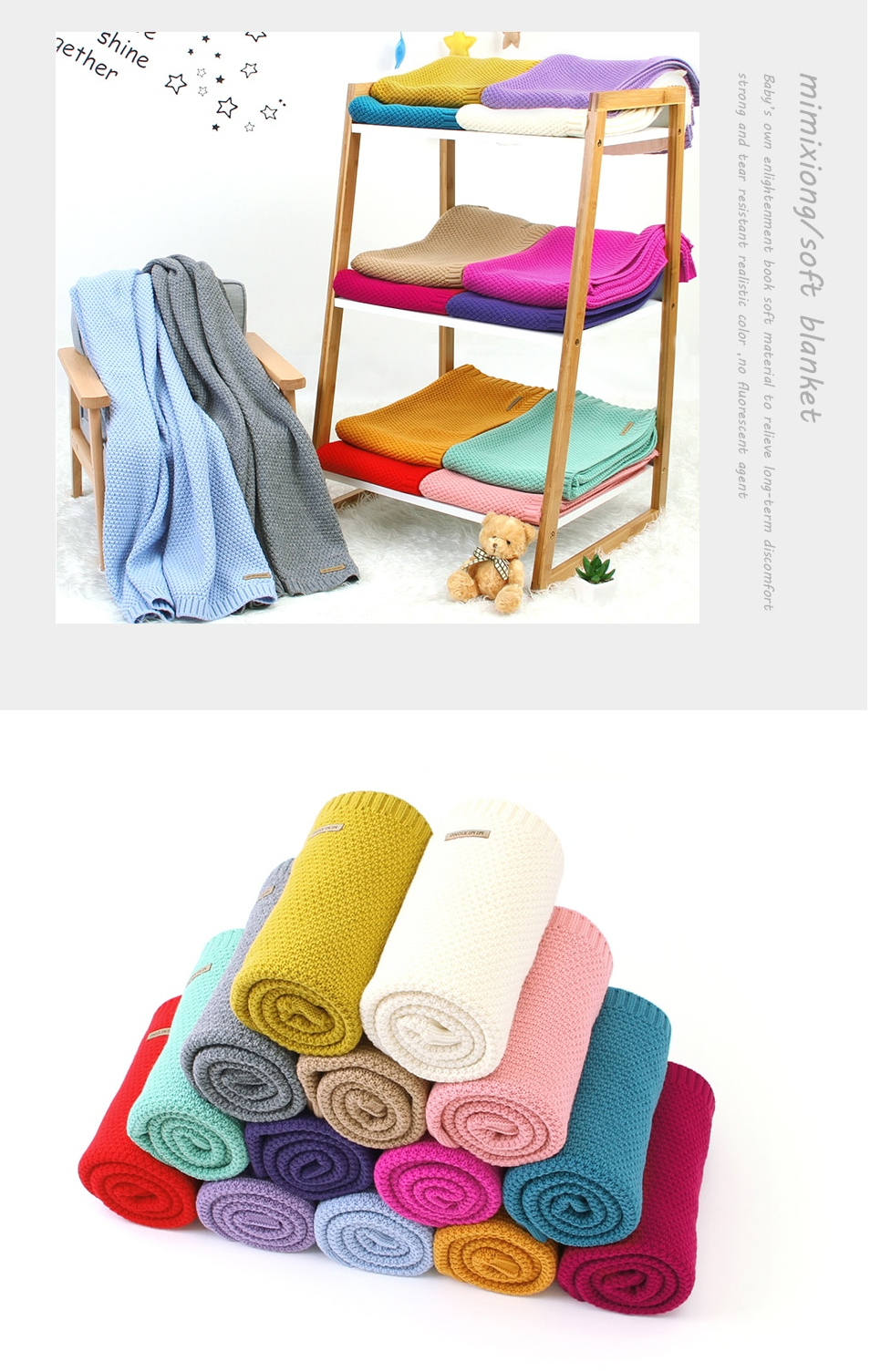 Knitted Blanket for Newborn Babies