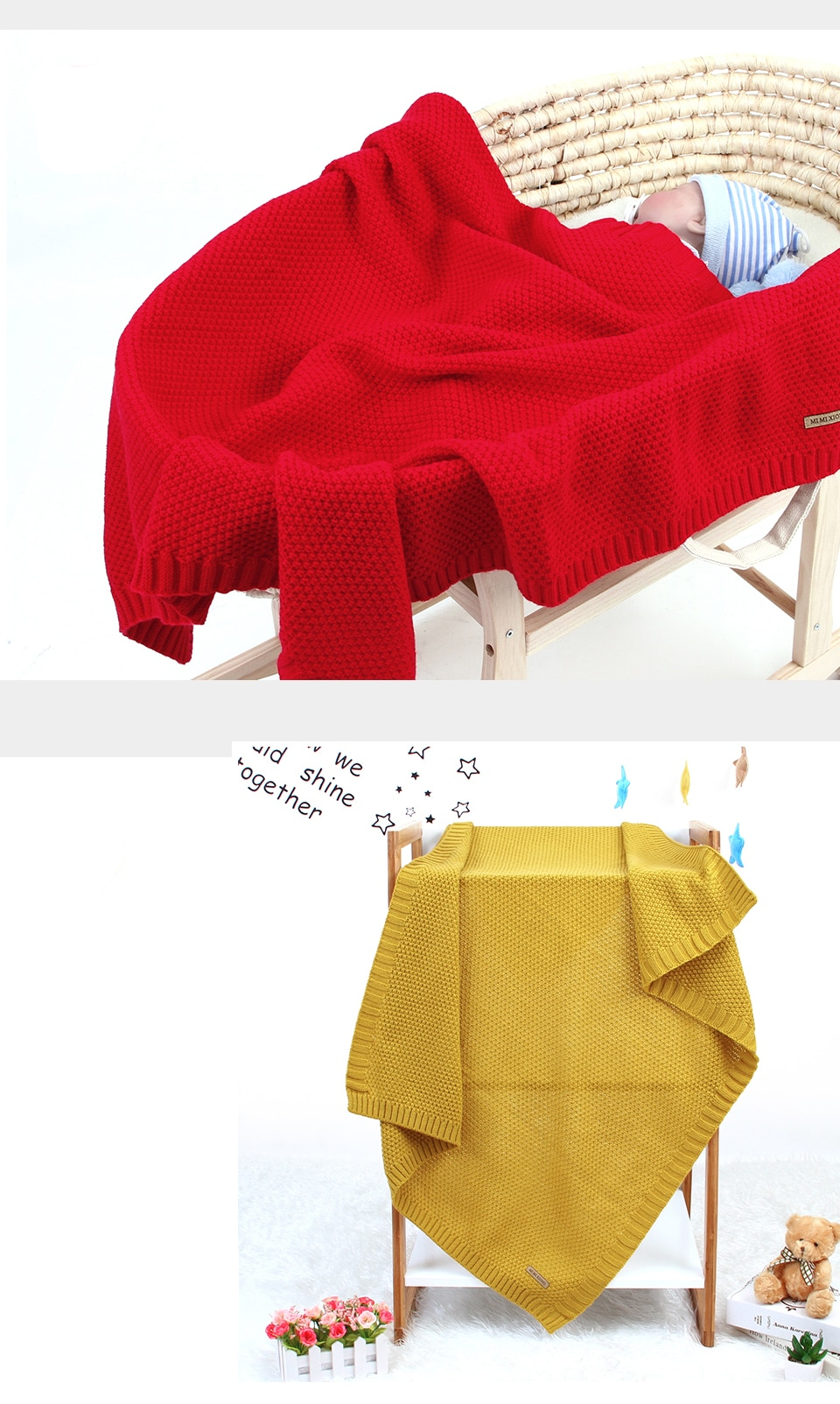 Knitted Blanket for Newborn Babies