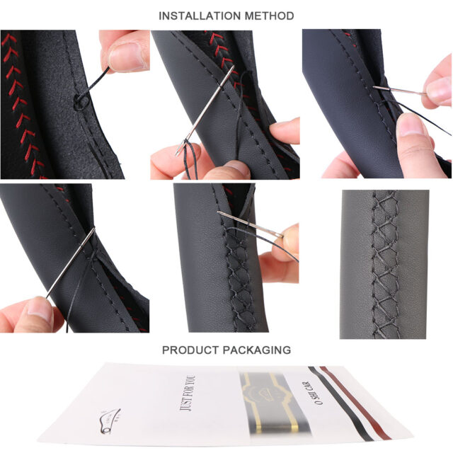 Genuine Leather Steering Wheel Cover Automobiles & Motorcycles Interior Accessories